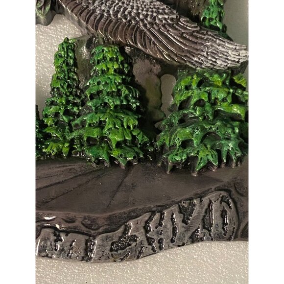 Handcrafted Ceramic Casting Resin American Eagle Wall Decor Mountains and Trees - Picture 5 of 8
